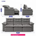 Ver imagem 2 de Sofá 3 Lugares Retrátil e Reclinável 2,00m Lyon Velusoft Cinza Cama Inbox