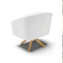 Ver imagem 4 de Kit 02 Poltronas Giratória Stella Corano Branco Base Madeira MA30 - D’Rossi