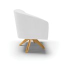 Ver imagem 5 de Kit 02 Poltronas Giratória Stella Corano Branco Base Madeira MA30 - D’Rossi