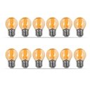 Ver imagem 1 de Kit 12 Lâmpadas Filamento Led Mini Globo G45 Âmbar 4w 110v
