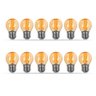 Kit 12 Lâmpadas Filamento Led Mini Globo G45 Âmbar 4w 110v - 1