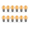 Kit 12 Lâmpadas Filamento LED Mini Globo G45 Âmbar 4W 110V - 1