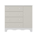 Ver imagem 3 de Cômoda Infantil 95cm 1 Porta e 4 Gavetas Dengo Multimóveis Mp4439 Branco/off White Branco/off