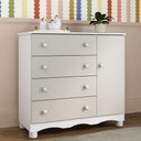 Ver imagem 1 de Cômoda Infantil 95cm 1 Porta e 4 Gavetas Dengo Multimóveis Mp4439 Branco/off White Branco/off