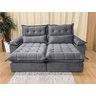 Sofá Retrátil Reclinável 2,50 M Cinza Escuro 3790 Macae - 8