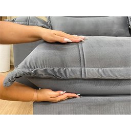 Sofá Retrátil Reclinável 2,50 M Cinza Escuro 3790 Macae - 7