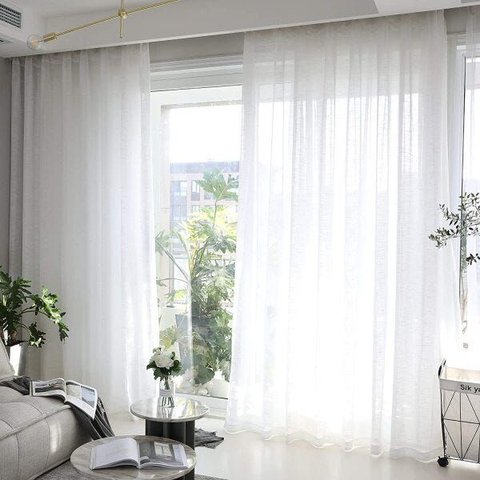 Cortina Voil Branco sem Forro 6,00 X 2.60 Ilhós Cromado