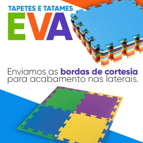 Kit 10 Tapete Tatame Eva Loja da Maria E.V.A. 50x50x1cm 10mm Colorido - 4