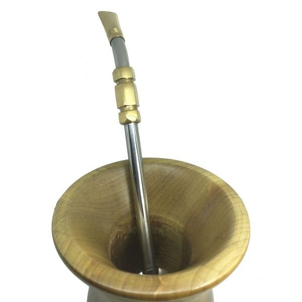 Bomba Inox Banhada Ouro com Anel 22 cm