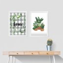Ver imagem 2 de Kit 2 Quadros Plantas - Home 45x34cm - com Vidro:madeira Branca