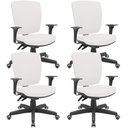 Ver imagem 1 de Kit 04 Cadeiras de Escritório Diretor Office Giratória Preto Alta Flexi P03 Vinil Branco - Lyam Lyam