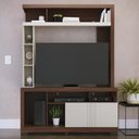 Ver imagem 2 de Estante Home Theater Elba Nogueira Real/off White Matte para Tv até 50” - Colibri