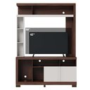 Ver imagem 5 de Estante Home Theater Elba Nogueira Real/off White Matte para Tv até 50” - Colibri