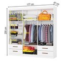 Ver imagem 4 de Guarda-roupa Casal Mondo 6 Portas 4 Gavetas Branco - Pnr Móveis