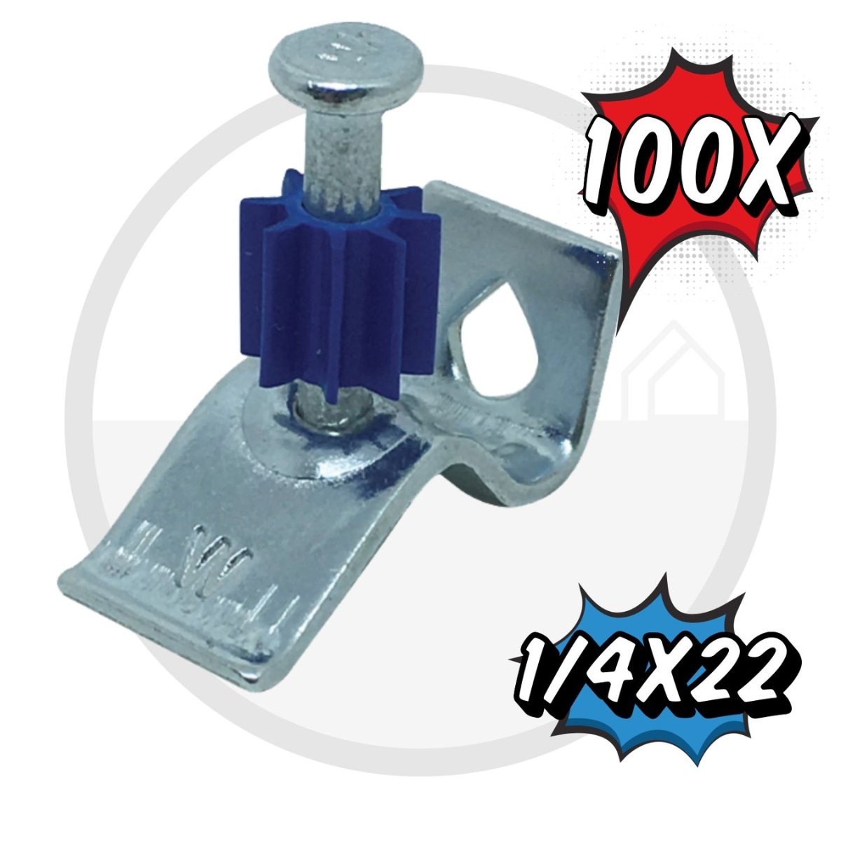 Pino Liso 1/4"x22 Clip (cadeirinha) Eco Walsywa 100 Unidades