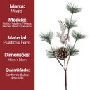 Ver imagem 7 de Kit 2 Galhos Natal Folhagens com Pinha e Berries Branco Nevado 46cm Decorativo - Magizi