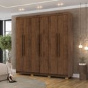 Ver imagem 1 de Guarda Roupa Casal Doral 218cm 6 Portas de Bater 2 Gavetas Nogueira G98 - Gran Belo