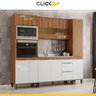 Cozinha Completa Modulada 288cm 4 Peças 10 Portas 3 Gavetas MDP Mel Branco - Clicklar - 2