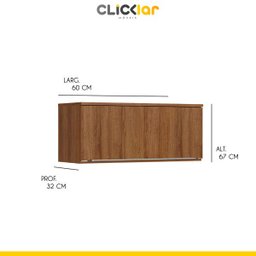 Cozinha Completa Modulada Ilha Gourmet 268/135cm 6 Peças 10 Portas 3 Gavetas MDP Mel Branco - Clicklar - 7