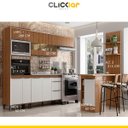 Ver imagem 2 de Cozinha Completa Modulada Ilha Gourmet 268/135cm 6 Peças 10 Portas 3 Gavetas MDP Mel Branco - Clicklar