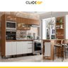 Cozinha Completa Modulada Ilha Gourmet 268/135cm 6 Peças 10 Portas 3 Gavetas MDP Mel Branco - Clicklar - 2