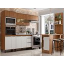 Ver imagem 1 de Cozinha Completa Modulada Ilha Gourmet 268/135cm 6 Peças 10 Portas 3 Gavetas MDP Mel Branco - Clicklar