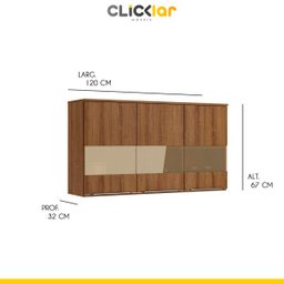 Cozinha Completa Modulada Ilha Gourmet 268/135cm 6 Peças 10 Portas 3 Gavetas MDP Mel Branco - Clicklar - 5