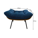 Ver imagem 7 de Poltrona Moderna Costela com Puff Apoio para Pés em Suede:azul