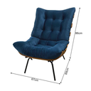 Ver imagem 6 de Poltrona Moderna Costela com Puff Apoio para Pés em Suede:azul