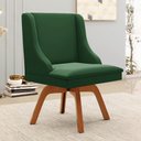 Ver imagem 2 de Kit 2 Cadeiras Estofadas Giratória para Sala de Jantar Lia Veludo Verde Esmeralda - Ibiza