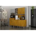 Ver imagem 2 de Armário de Cozinha Ripado 7 Portas 2 Gavetas Lion - Chf:cinamomo / Cinza