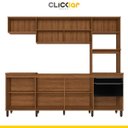 Ver imagem 3 de Cozinha Completa Compacta Paola 246cm 8 Portas 2 Gavetas Mdp Mel Preto - Clicklar