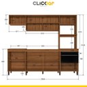 Ver imagem 5 de Cozinha Completa Compacta Paola 246cm 8 Portas 2 Gavetas Mdp Mel Preto - Clicklar