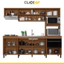 Ver imagem 4 de Cozinha Completa Compacta Paola 246cm 8 Portas 2 Gavetas Mdp Mel Preto - Clicklar