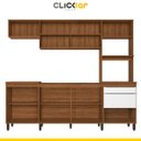 Ver imagem 2 de Cozinha Completa Compacta Paola 246cm 8 Portas 2 Gavetas MDP Mel Branco - Clicklar