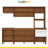 Cozinha Completa Compacta Paola 246cm 8 Portas 2 Gavetas MDP Mel Branco - Clicklar - 2