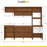 Cozinha Completa Compacta Paola 246cm 8 Portas 2 Gavetas MDP Mel Branco - Clicklar - 4