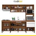 Ver imagem 3 de Cozinha Completa Compacta Paola 246cm 8 Portas 2 Gavetas MDP Mel Branco - Clicklar