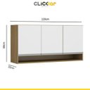 Ver imagem 3 de Cozinha Completa Modulada Bela 280cm 4 Peças 9 Portas 3 Gavetas Mdp Branco Avelã - Clicklar