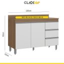 Ver imagem 5 de Cozinha Completa Modulada Bela 280cm 4 Peças 9 Portas 3 Gavetas Mdp Branco Avelã - Clicklar