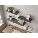 Ver imagem 4 de Kit 3 Prateleiras de Parede Suporte Invisível Preto 40x20 60x20