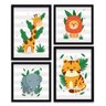 Conjunto Quadros Decorativos 4 peças Mini Safari - Moldura Preta - 1