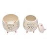 Kit Pote e Cachepot de Porcelana Porquinho com 2 - 1