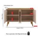 Ver imagem 4 de Aparador Buffet Cantinho Café Decoração Sala Cozinha 4 Portas Puxador Concha Prateleira Organizadora