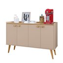 Ver imagem 2 de Aparador Buffet Cantinho Café Decoração Sala Cozinha 4 Portas Puxador Concha Prateleira Organizadora