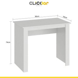 Mesa Escrivaninha Pequena 90cm para Computador Escritório Mdp Branco - Clicklar - 2