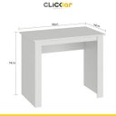Ver imagem 2 de Mesa Escrivaninha Pequena 90cm para Computador Escritório Mdp Branco - Clicklar