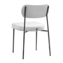 Ver imagem 3 de Cadeira para Sala de Jantar Tecido Bouclê Design Aço Carbono Lavinia Cinza/Preto