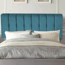 Ver imagem 1 de Painel Estofada Kiara 90cm Solteiro Box Quarto Suede Azul Turquesa - Gat Magazine
