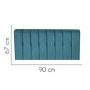 Ver imagem 2 de Painel Estofada Kiara 90cm Solteiro Box Quarto Suede Azul Turquesa - Gat Magazine